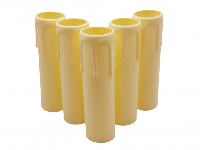 Candle Tube Ivory Drip Plastic 90mm x 27mm