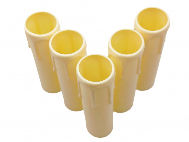 Candle Tube Ivory Drip Plastic 90mm x 27mm