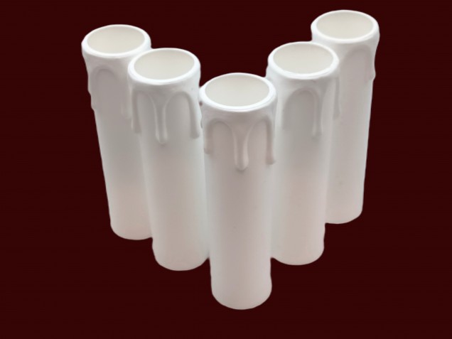 Candle Tube White Drip Plastic 100mm x 24mm