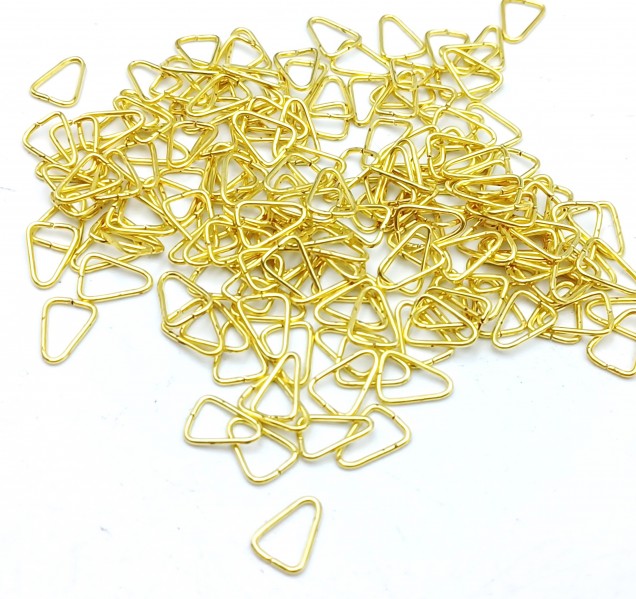 Tiny chandelier brass triangle clips crystal connectors 5mm x 8mm 100 clips