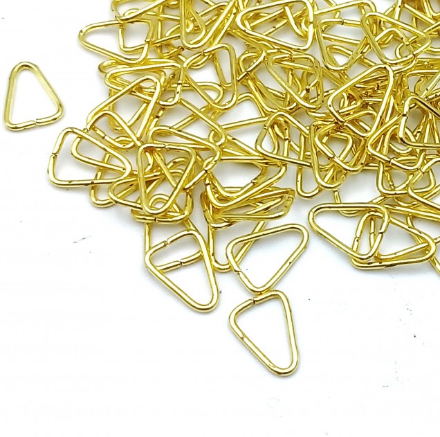 Tiny chandelier brass triangle clips crystal connectors 5mm x 8mm 100 clips