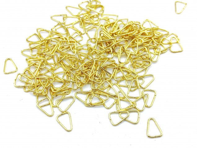 Tiny chandelier brass triangle clips crystal connectors 5mm x 8mm 100 clips