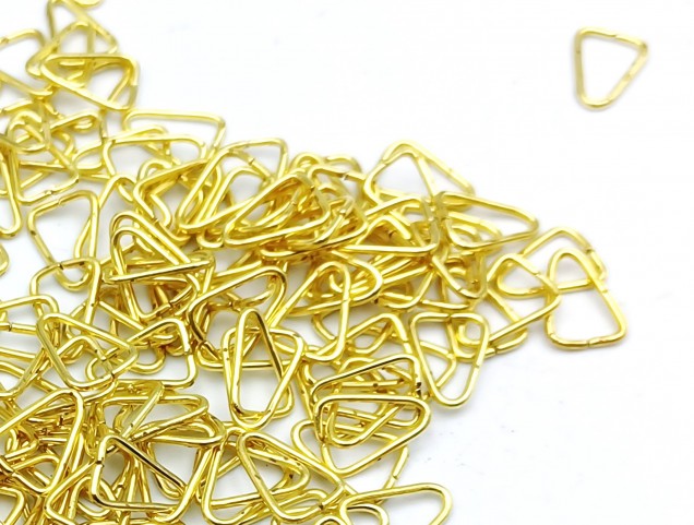 Tiny chandelier brass triangle clips crystal connectors 5mm x 8mm 100 clips