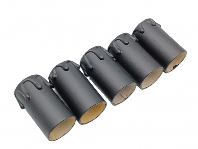 Candle Tubes Black Drip Card 55mm x 26mm pack of 5