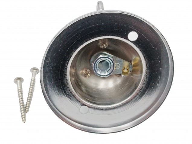 3 hook ceiling rose with cord grip and screws in chrome
