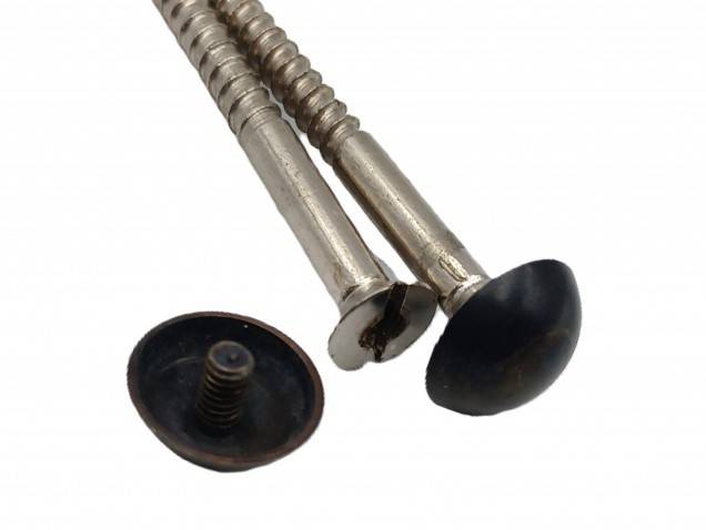 2 inch screws with dome caps in dark bronze 13mm head 
