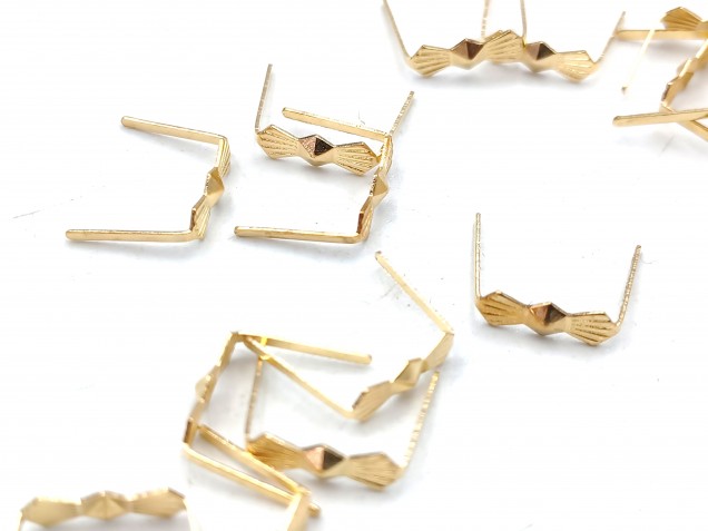 100 brass bow clips 11mm