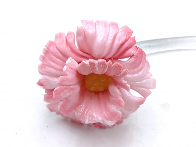 Murano chandelier parts pink Flower clear stem late Victorian