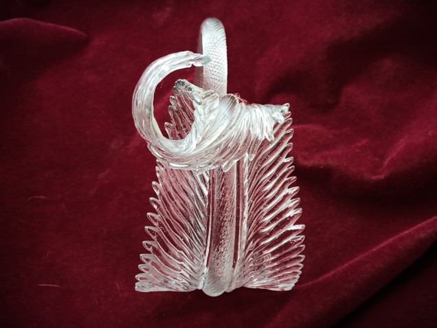 Antique Murano chandelier part clear leaf