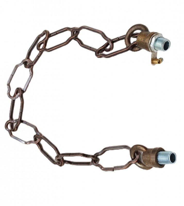 Antique Brass Closed Loop And 500mm Of Antique Brass Plated Finish Gothic Chain 10kgs max load