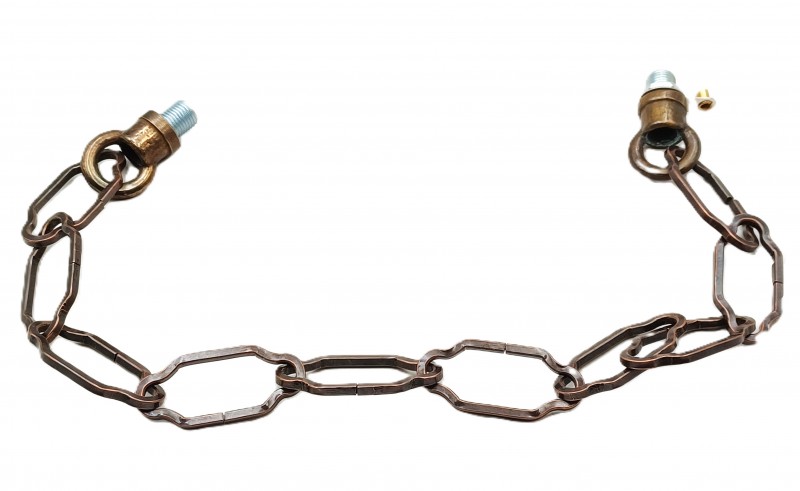 Antique Brass Closed Loop And 500mm Of Antique Brass Plated Finish Gothic Chain 10kgs max load