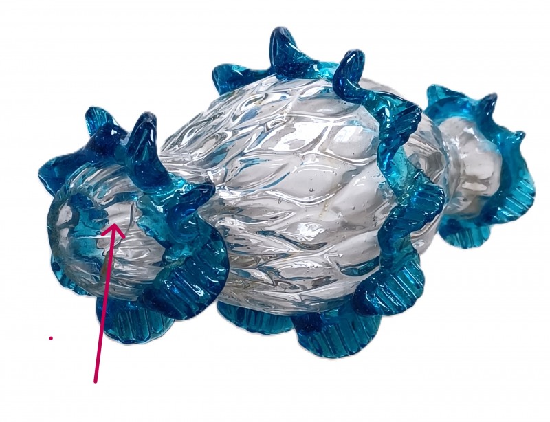 Murano Chandelier Stem Glass Blue Turquoise and Clear Antique 