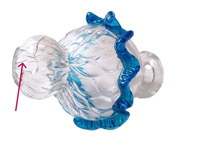 Murano Chandelier Stem Glass Turquoise and Clear Antique B Stock
