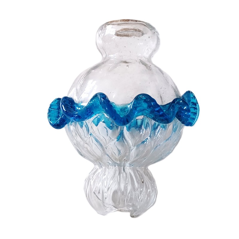 Murano Chandelier Stem Glass Turquoise and Clear Antique B Stock