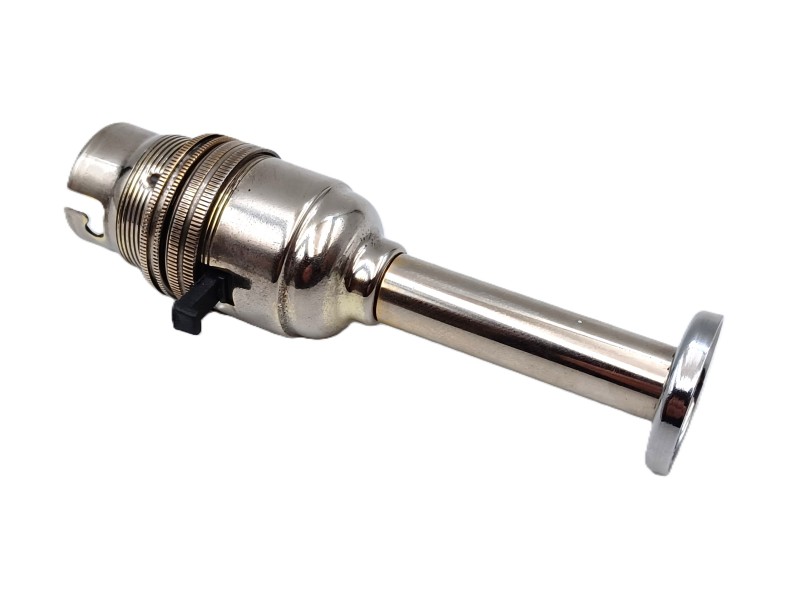 Switched Pedestal Lamp Holder B22 Nickel plated