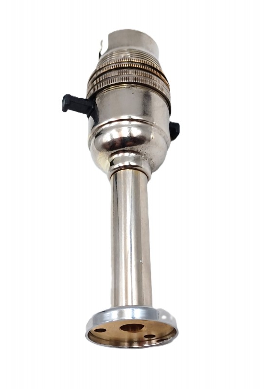 Switched Pedestal Lamp Holder B22 Nickel plated