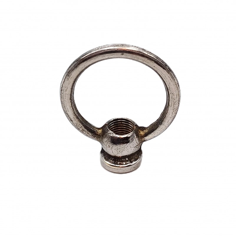 Chandelier hook closed loop solid brass nickel plated 10mm base thread