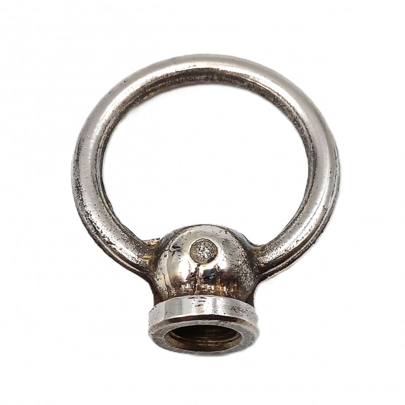 Chandelier hook closed loop solid brass nickel plated 10mm base thread