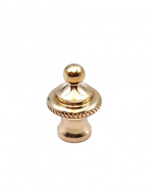 CHANDELIER ROPE EDGE FINIAL CAST POLISHED BRASS 10MM THREAD
