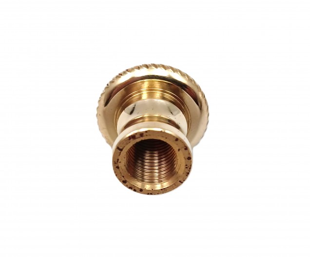 CHANDELIER ROPE EDGE FINIAL CAST POLISHED BRASS 10MM THREAD