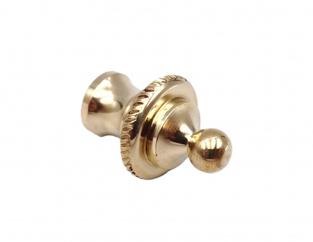 CHANDELIER ROPE EDGE FINIAL CAST POLISHED BRASS 10MM THREAD