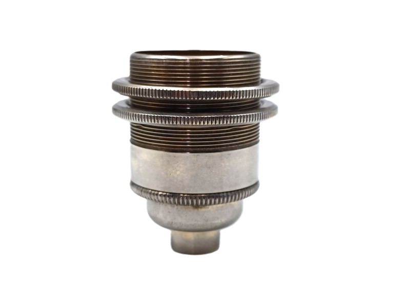 E27 3 part bulb holder lamp holder Nickel plated 10mm thread 