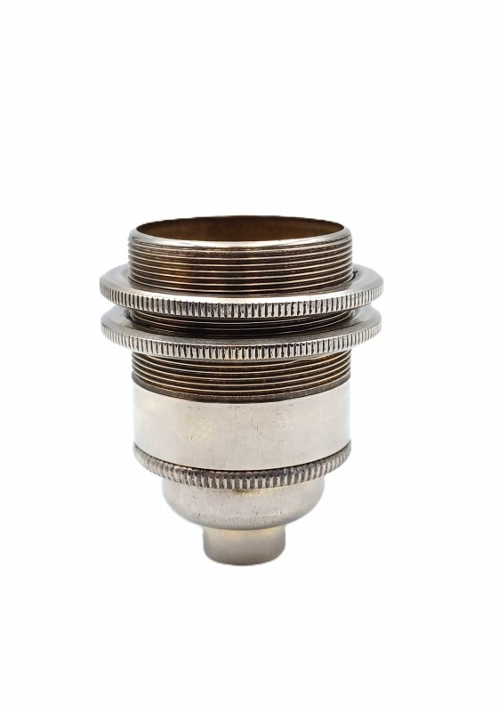 E27 3 part bulb holder lamp holder Nickel plated 10mm thread 
