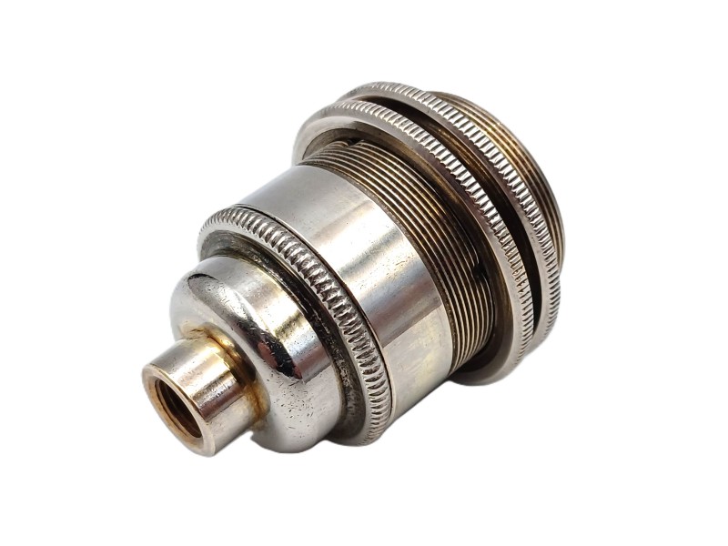 E27 3 part bulb holder lamp holder Nickel plated 10mm thread 