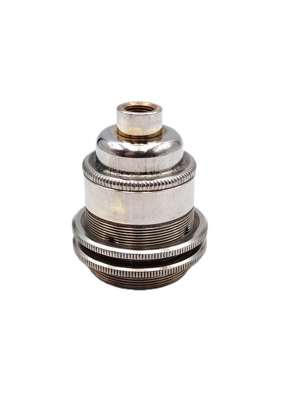 E27 3 part bulb holder lamp holder Nickel plated 10mm thread 