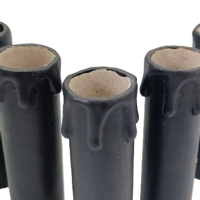 Candle Tube Black Drip Card 85mm x 22mm 