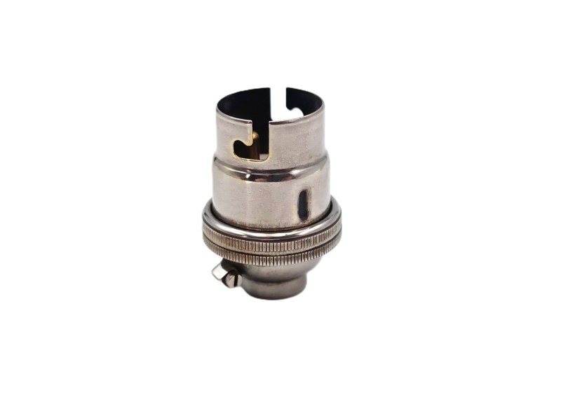 Lamp holder plain skirt BC B22 Nickel finish 1~2 inch base thread