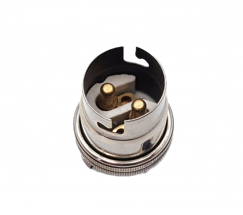 Lamp holder plain skirt BC B22 Nickel finish 1~2 inch base thread