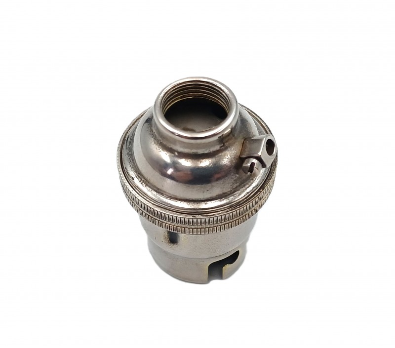 Lamp holder plain skirt BC B22 Nickel finish 1~2 inch base thread