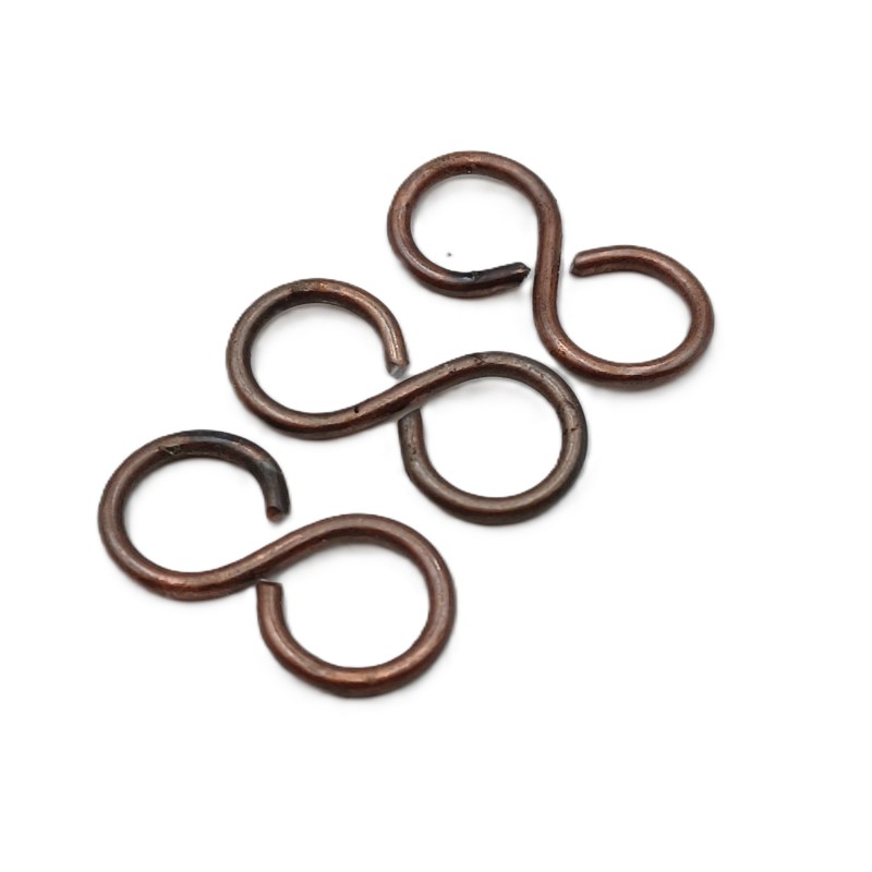 S hooks antique plated steel antique brass effect 3 pack