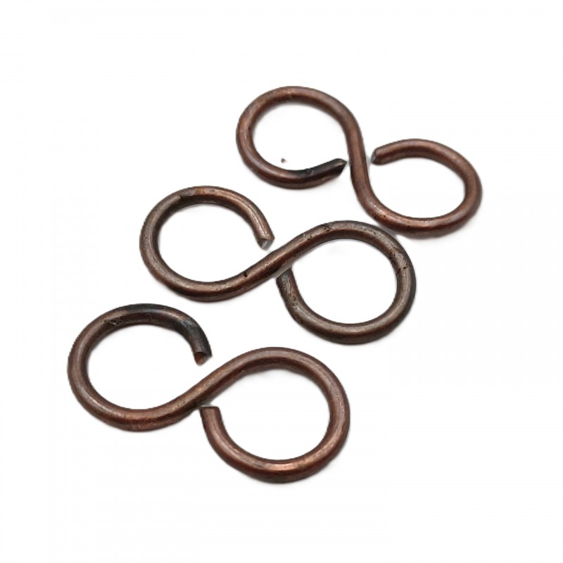 S hooks antique plated steel antique brass effect 3 pack