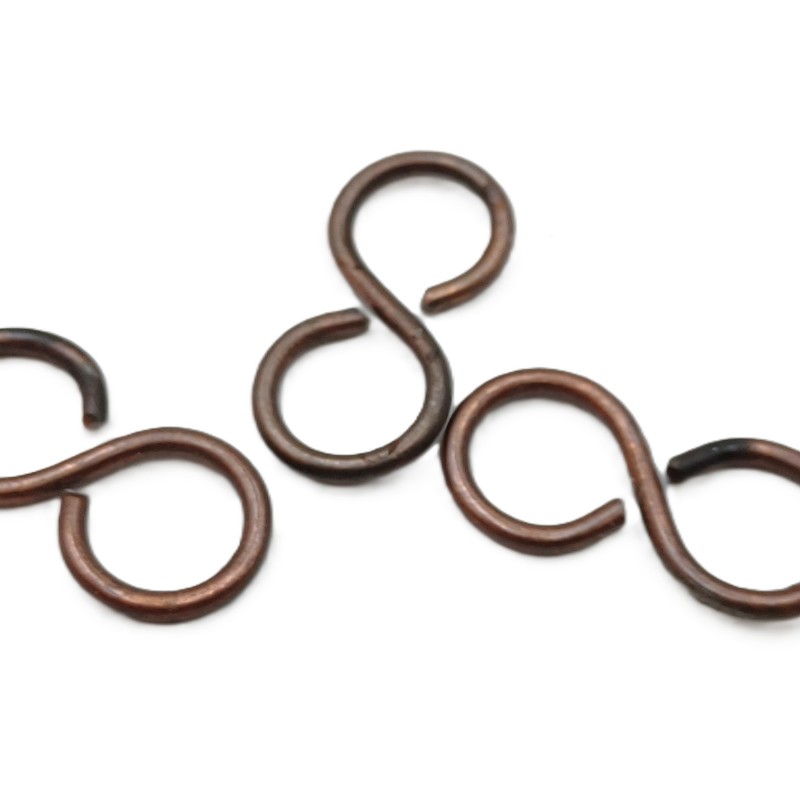 S hooks antique plated steel antique brass effect 3 pack