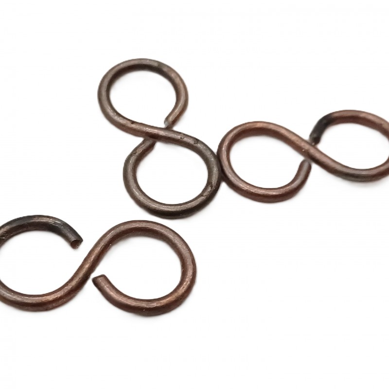 S hooks antique plated steel antique brass effect 3 pack