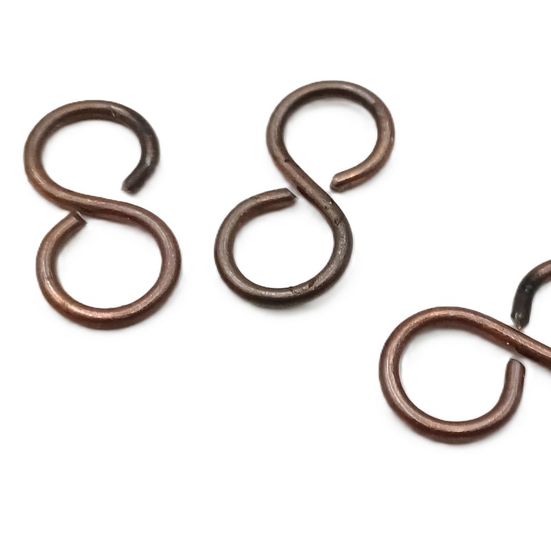 S hooks antique plated steel antique brass effect 3 pack