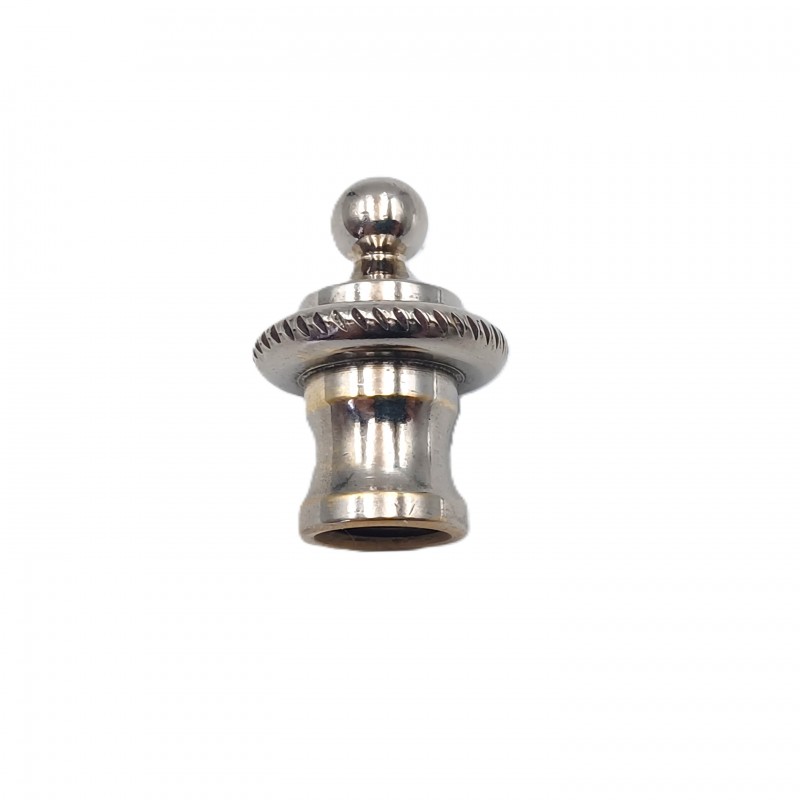 CHANDELIER ROPE EDGE FINIAL NICKEL PLATED BRASS 10MM THREAD 