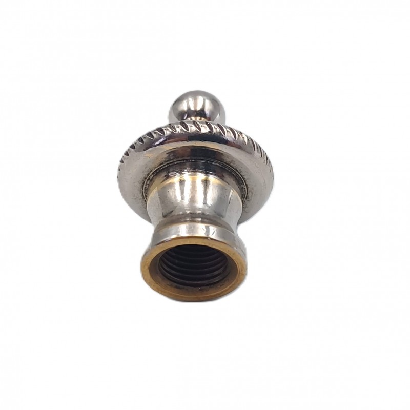 CHANDELIER ROPE EDGE FINIAL NICKEL PLATED BRASS 10MM THREAD 