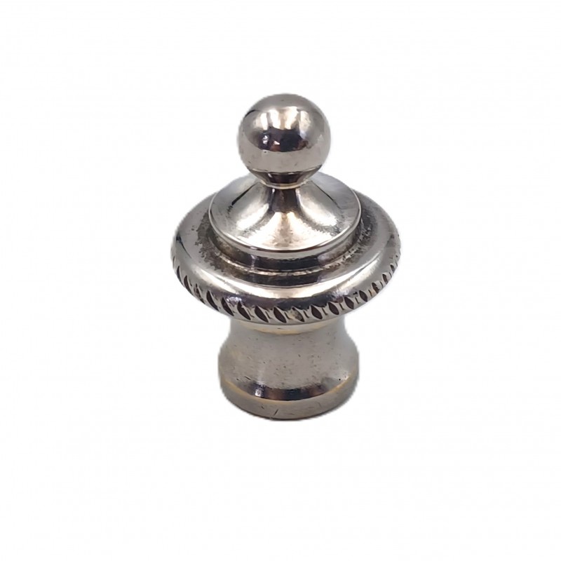 CHANDELIER ROPE EDGE FINIAL NICKEL PLATED BRASS 10MM THREAD 