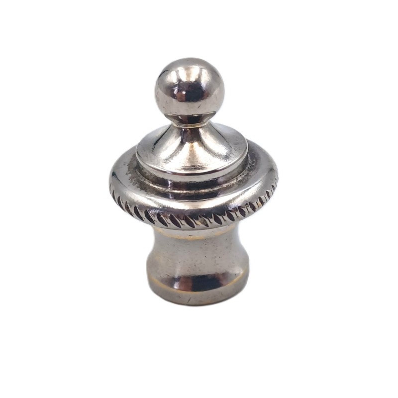 CHANDELIER ROPE EDGE FINIAL NICKEL PLATED BRASS 10MM THREAD 
