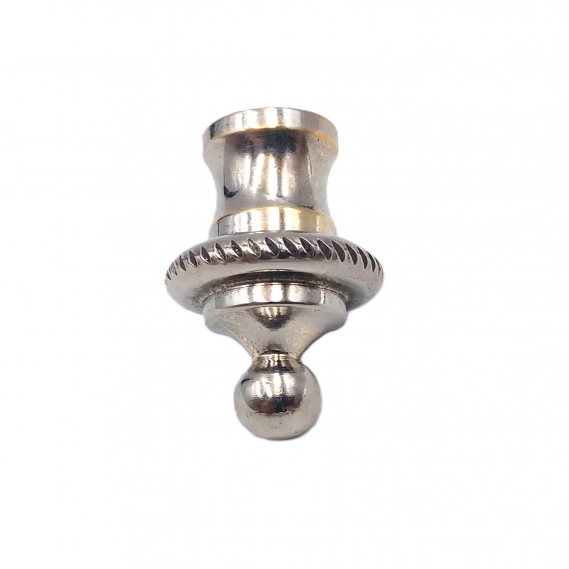 CHANDELIER ROPE EDGE FINIAL NICKEL PLATED BRASS 10MM THREAD 