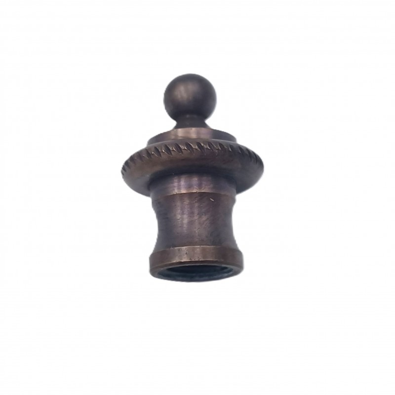 OLD BRONZE CHANDELIER ROPE EDGE FINIAL SOLID BRASS