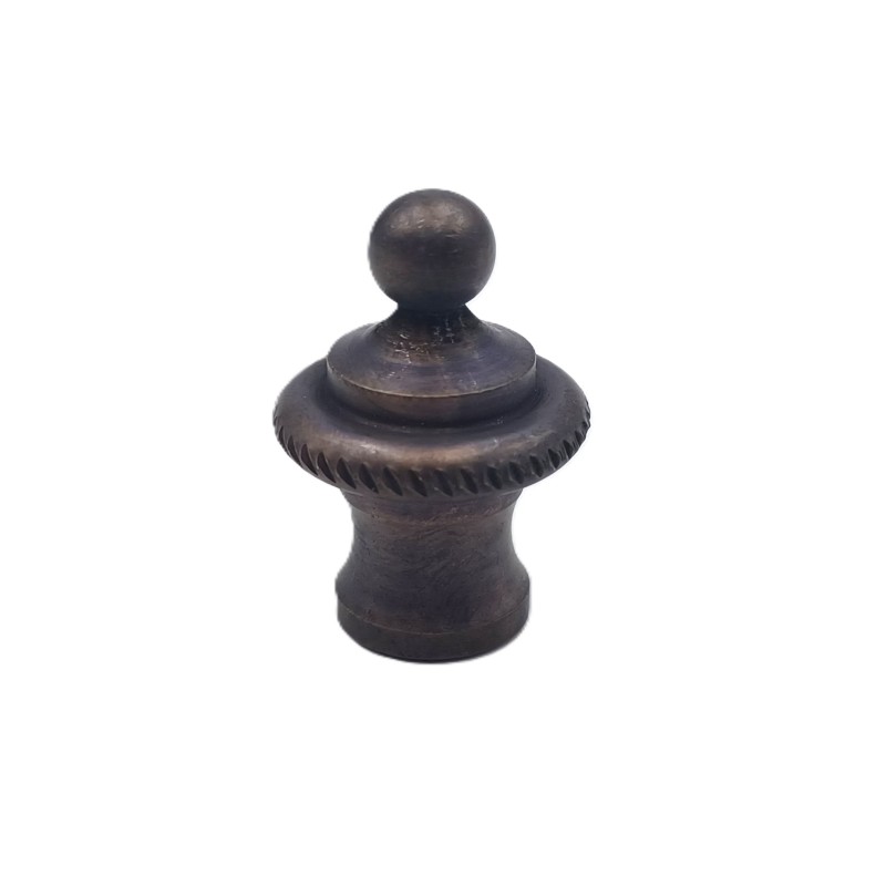OLD BRONZE CHANDELIER ROPE EDGE FINIAL SOLID BRASS