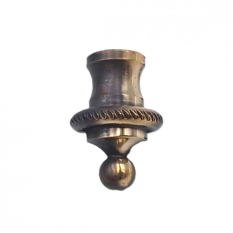 Brushed antique rope edge finial for lighting and chandeliers