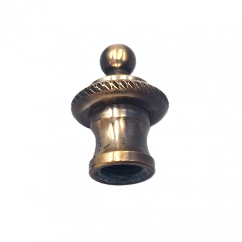 Brushed antique rope edge finial for lighting and chandeliers