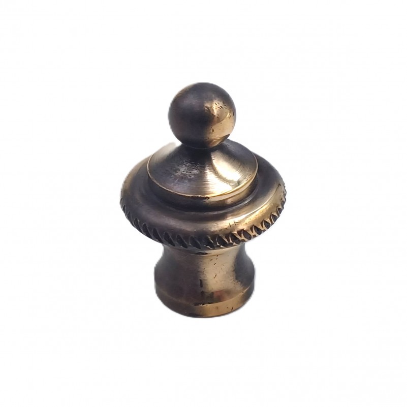 Brushed antique rope edge finial for lighting and chandeliers