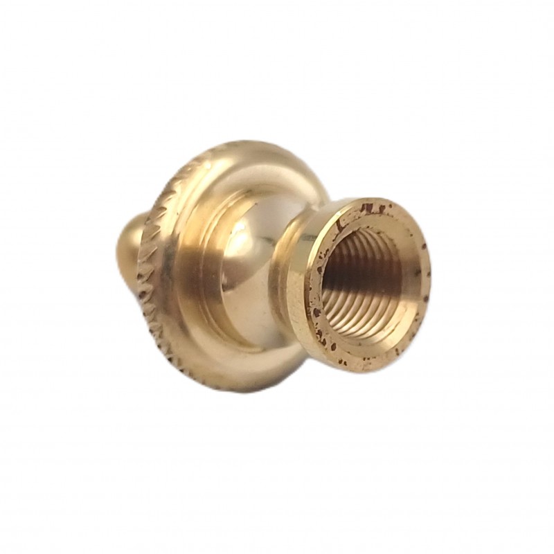 CHANDELIER ROPE EDGE FINIAL CAST POLISHED BRASS 10MM THREAD