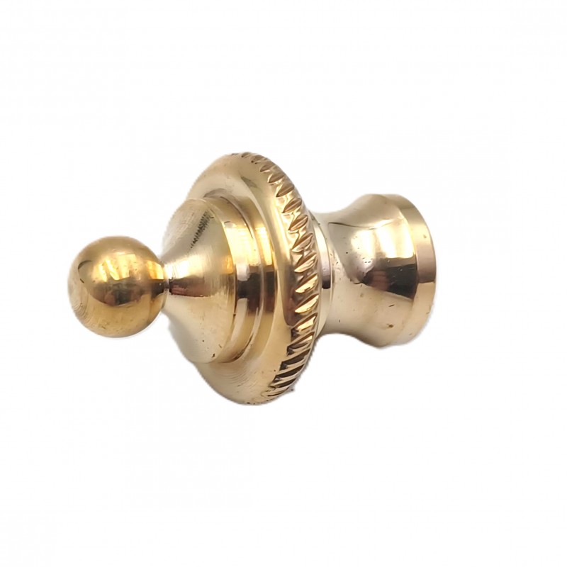 CHANDELIER ROPE EDGE FINIAL CAST POLISHED BRASS 10MM THREAD